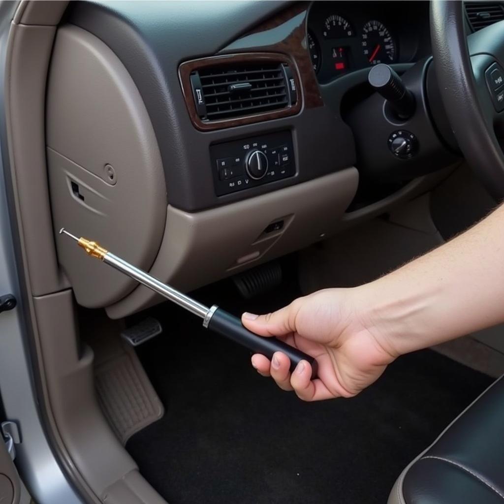 Checking the transmission fluid level in a 2002 Lincoln Town Car