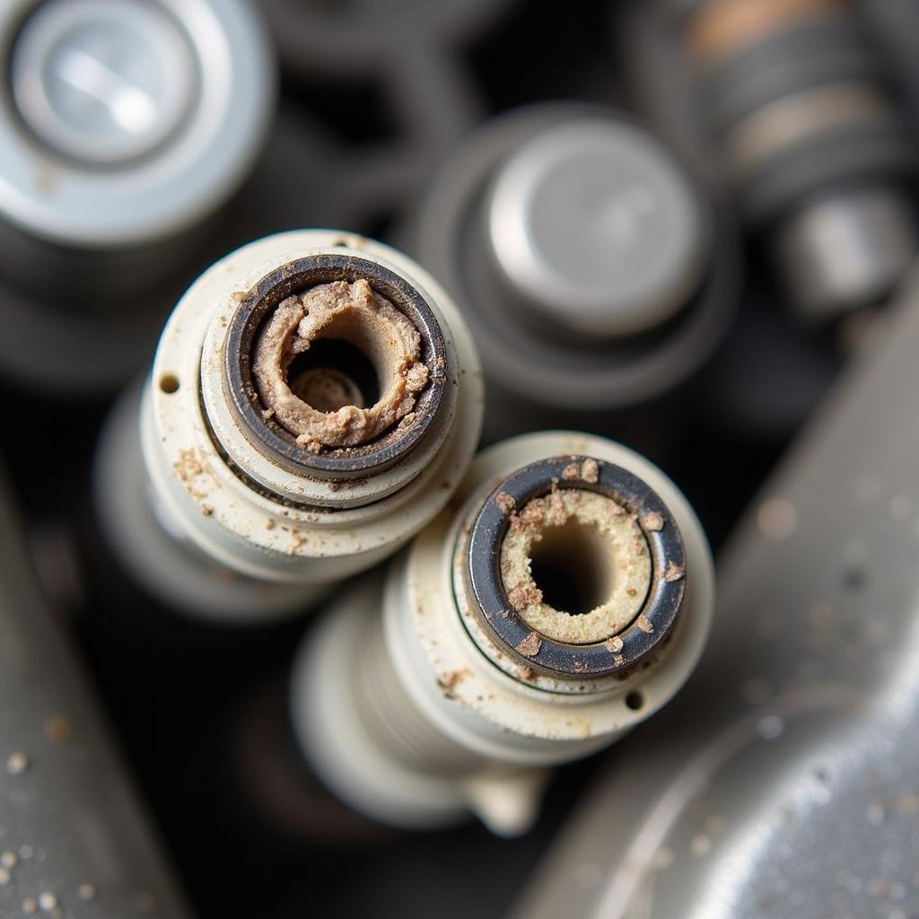 Worn Spark Plugs from a 2014 Honda Accord