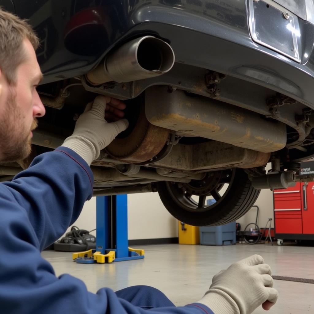 Inspecting the Undercarriage of a 2014 Mazda6