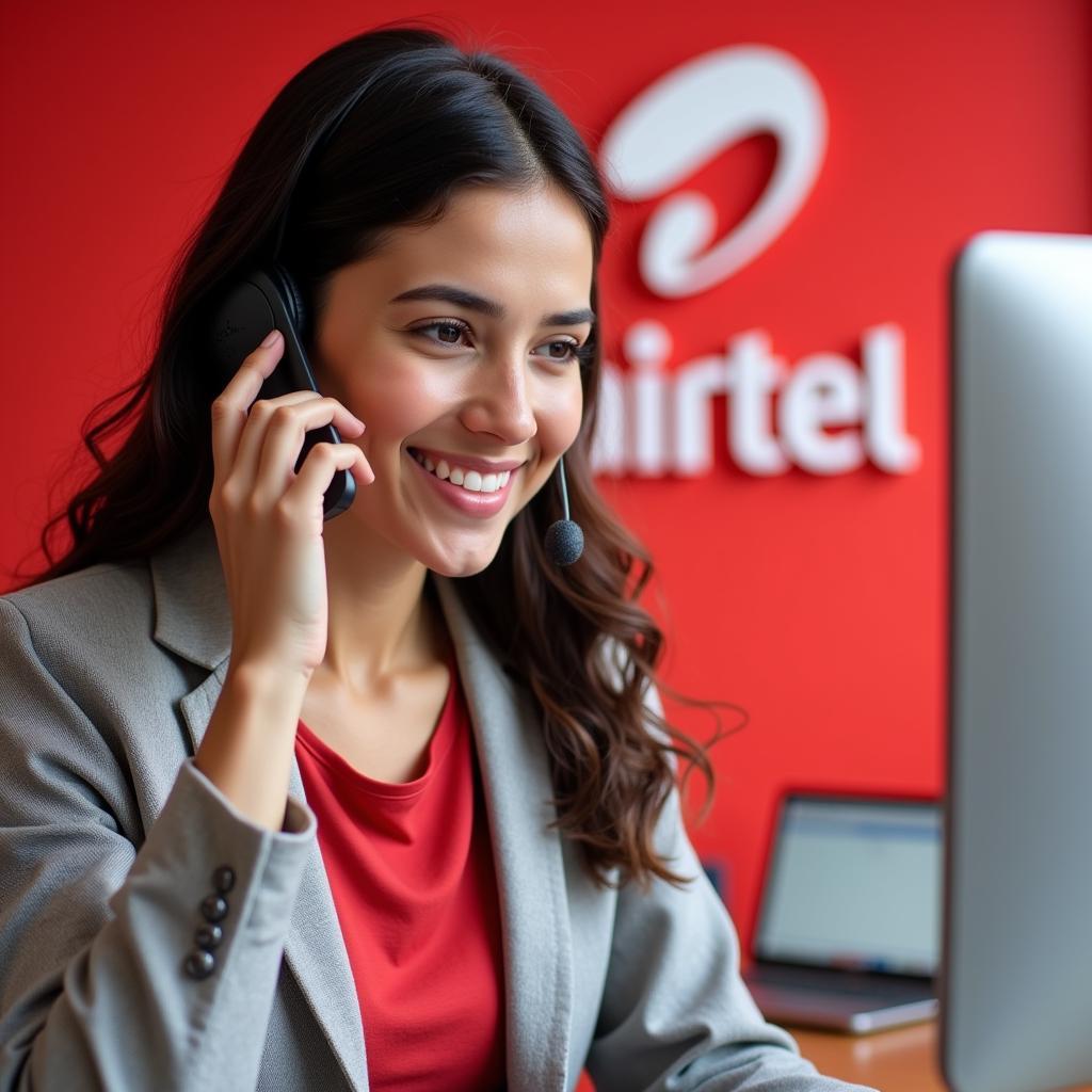 Airtel Customer Care Representative on the Phone