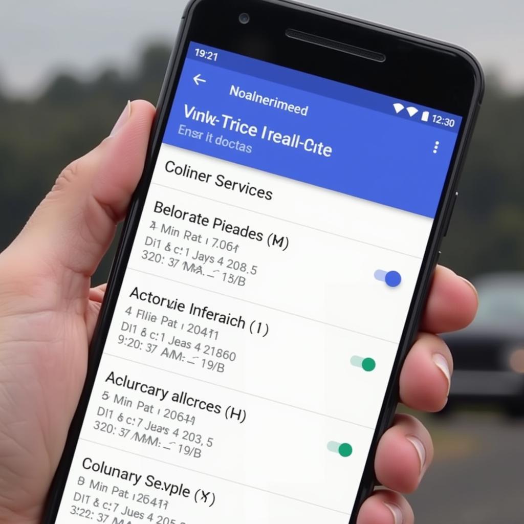 Android Phone Displaying Car Maintenance Reminders