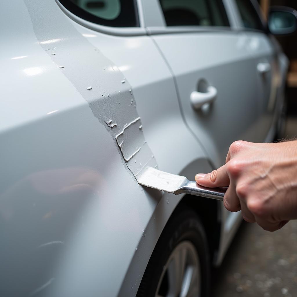 Applying Car Body Filler