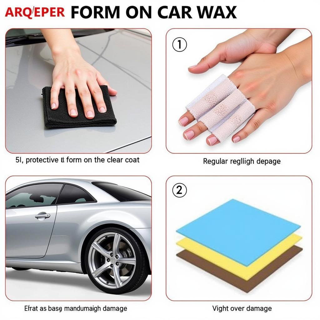 Applying Car Wax Protecting Clear Coat