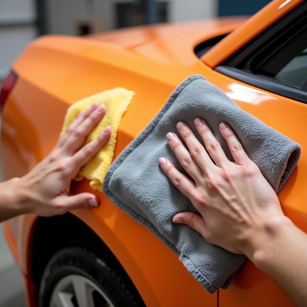 Applying Rubbing Compound to Orange Peel Paint