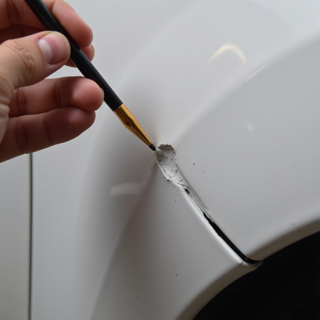 Applying Touch-up Paint to Car Chip