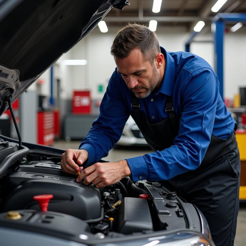 ASE Certified Mechanic Working on a Car in Matteson, IL