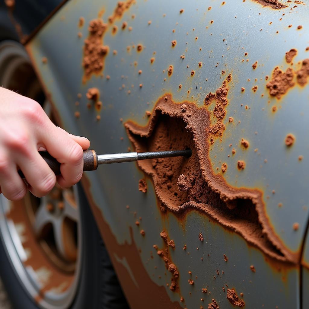 Assessing Rust Damage on a Car Body