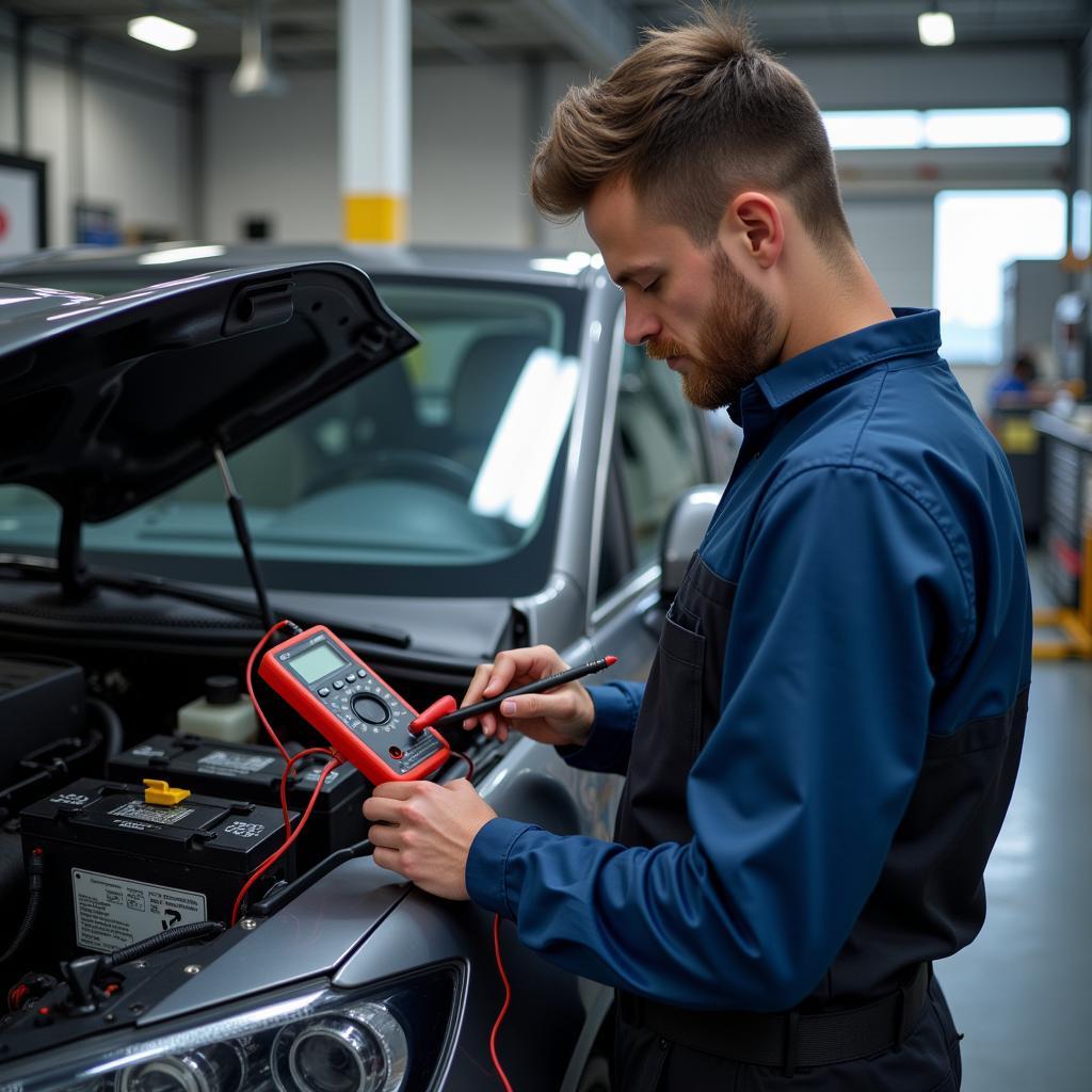 Automotive Electrical Engineer Working on EV