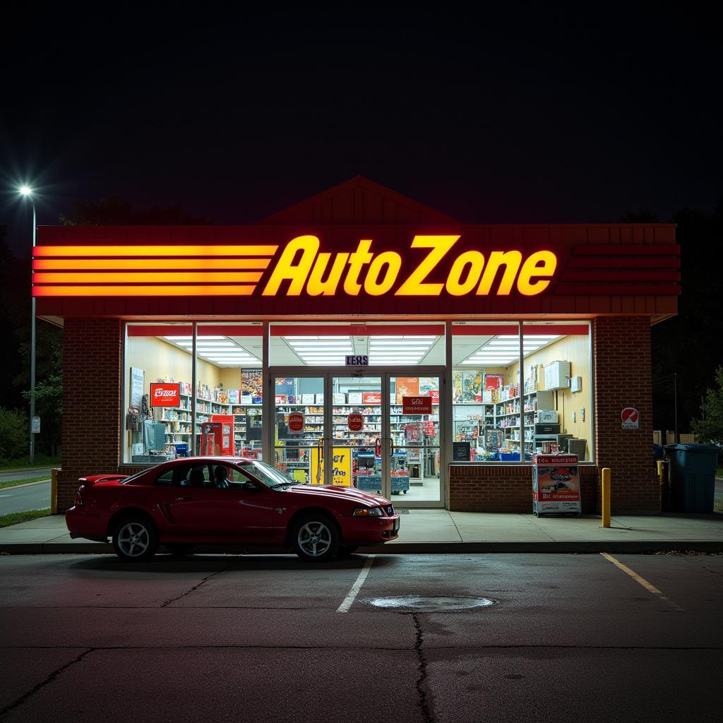 AutoZone Storefront with Car Parts