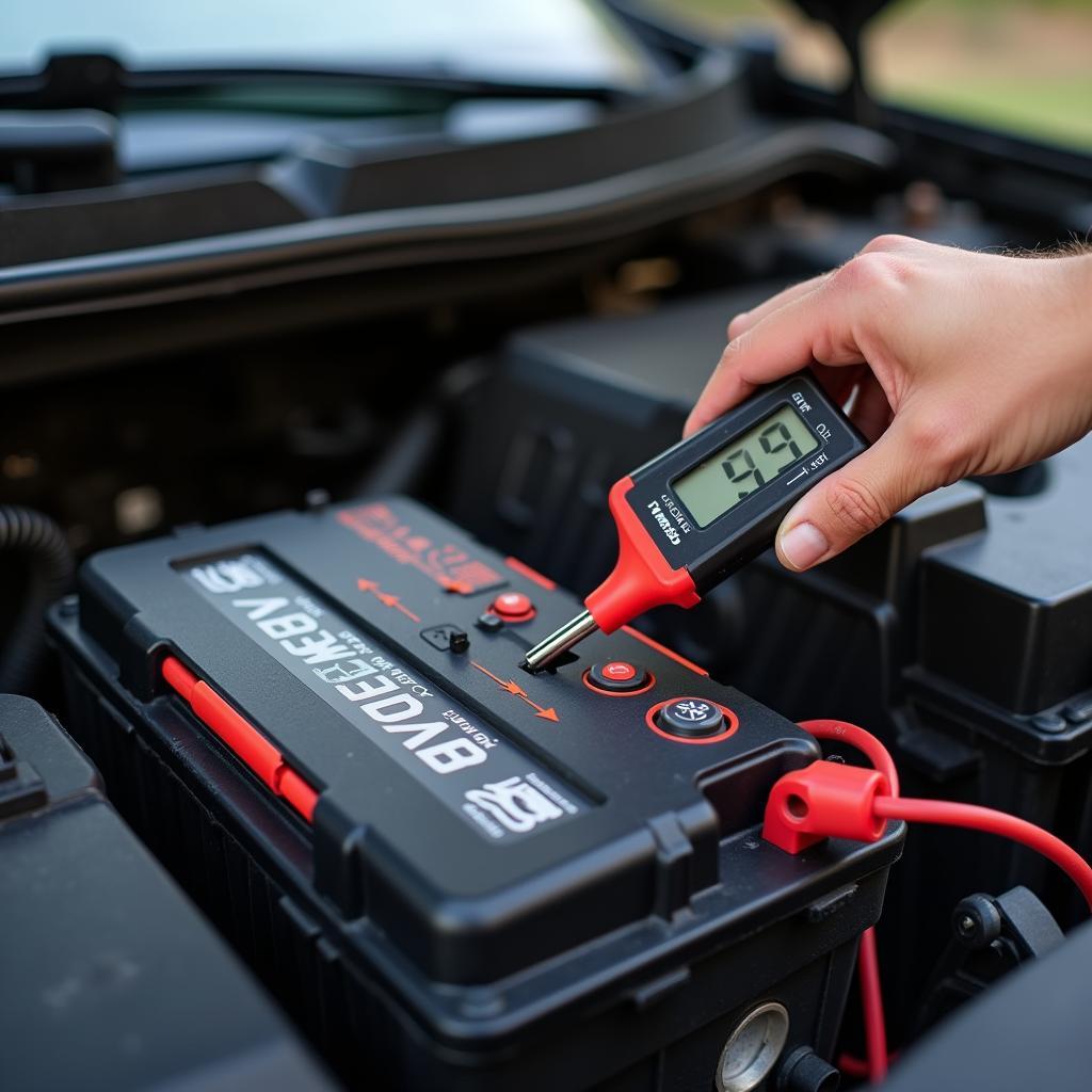 Checking a car battery