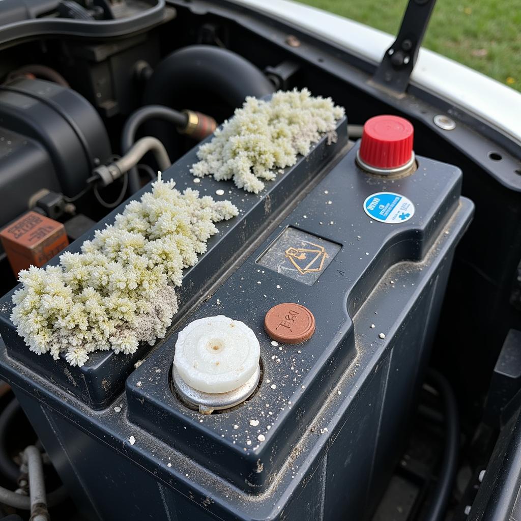 Car Battery Drain Caused by White Moss