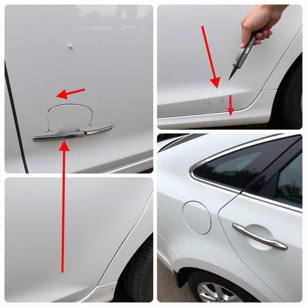 Assessing the damage of a big hole bump on a car