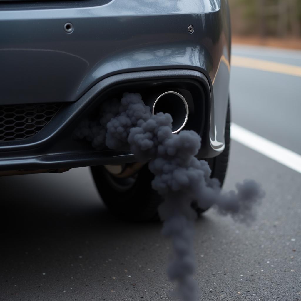 Black smoke coming from car exhaust due to a fuel system problem