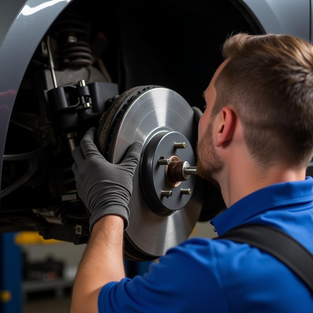 Brake Inspection at 70,000 Mile Car Maintenance