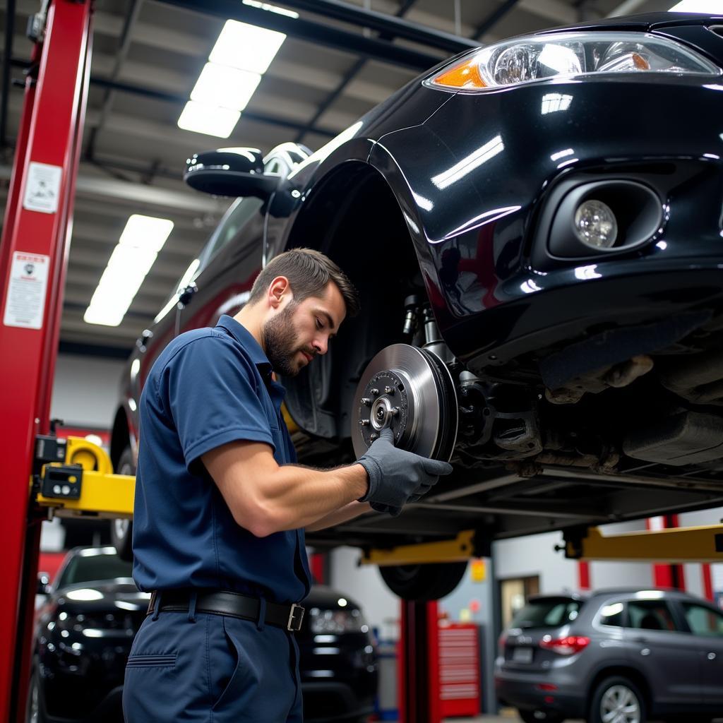 Brake repair at an auto shop in Libertyville