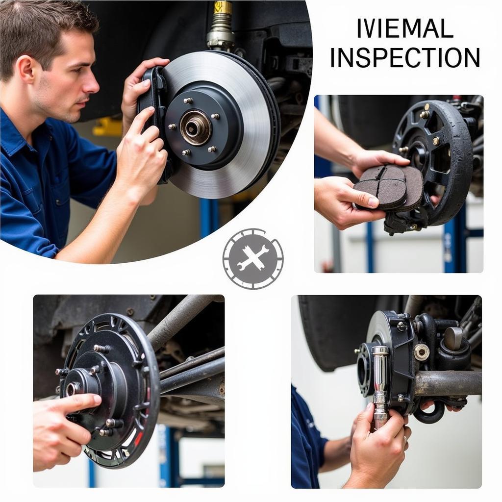 Mechanic Inspecting Car Brake System Components