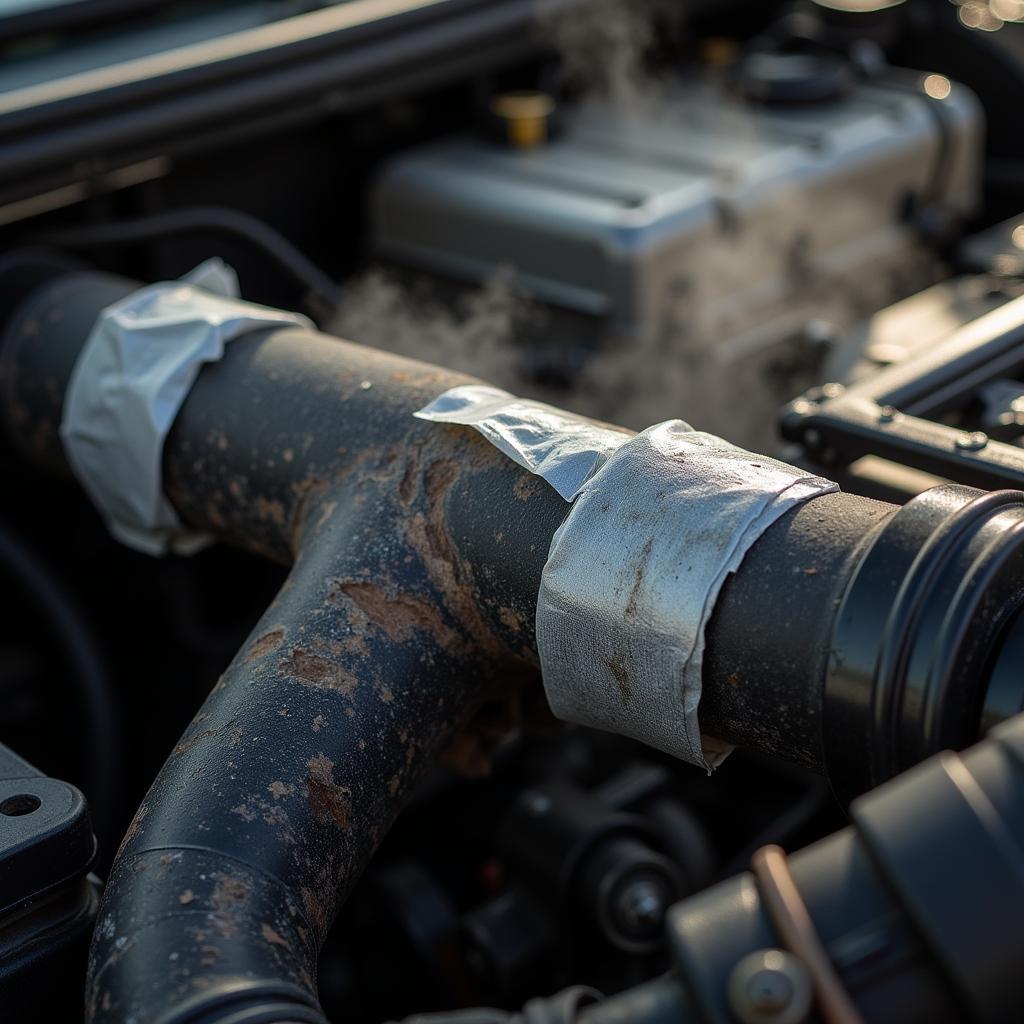 Ghetto Fix for Broken Radiator Hose Using Plastic Bottle and Duct Tape