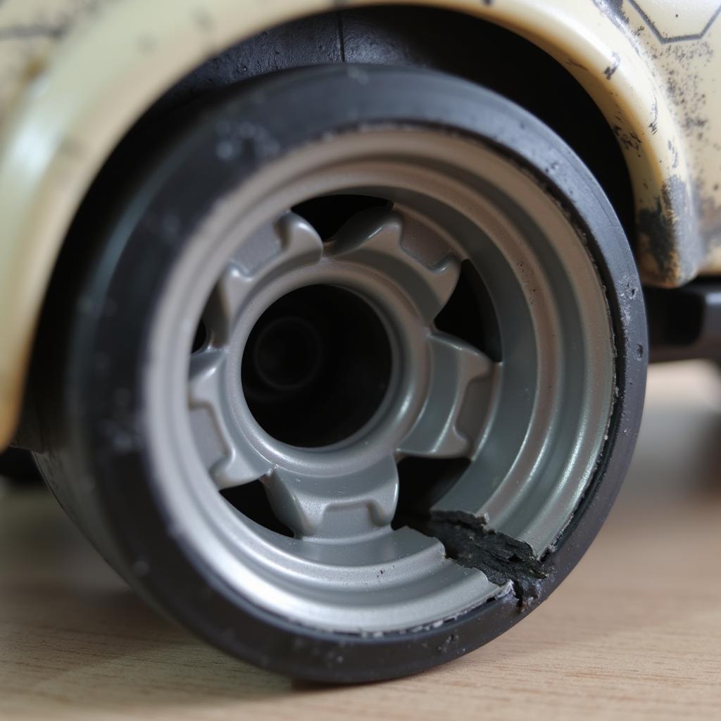 Broken toy car wheel