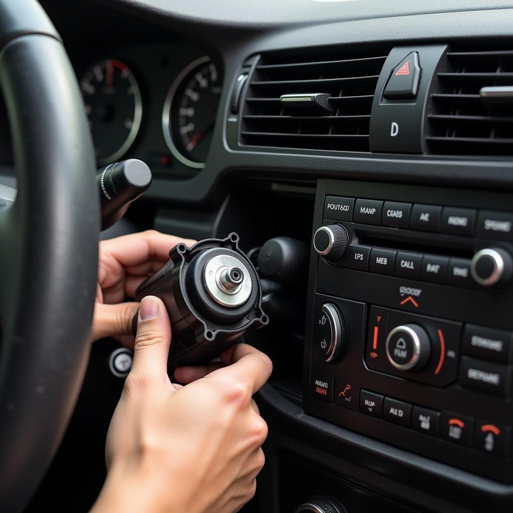 Inspecting a car's AC blower motor