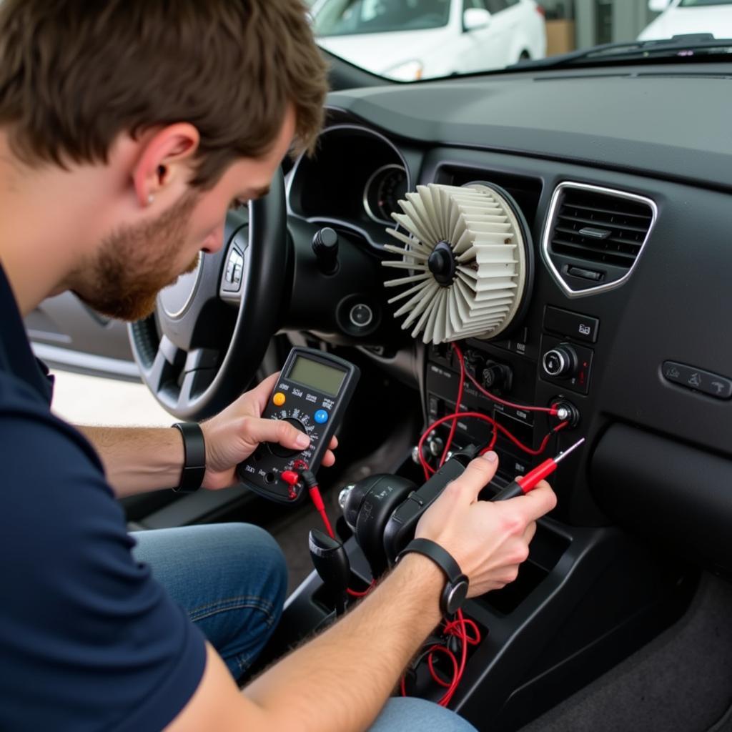 Inspecting Car AC Blower Motor