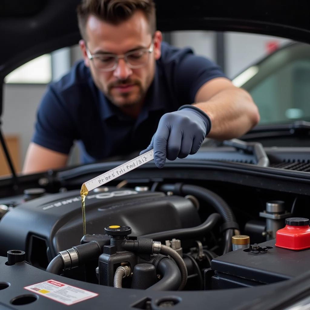 Checking car AC compressor oil level