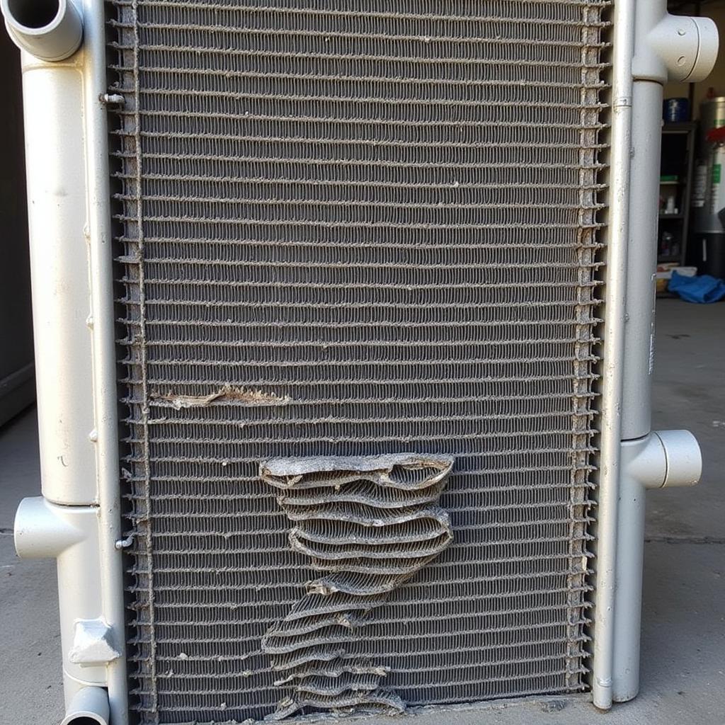 Damaged Car AC Condenser