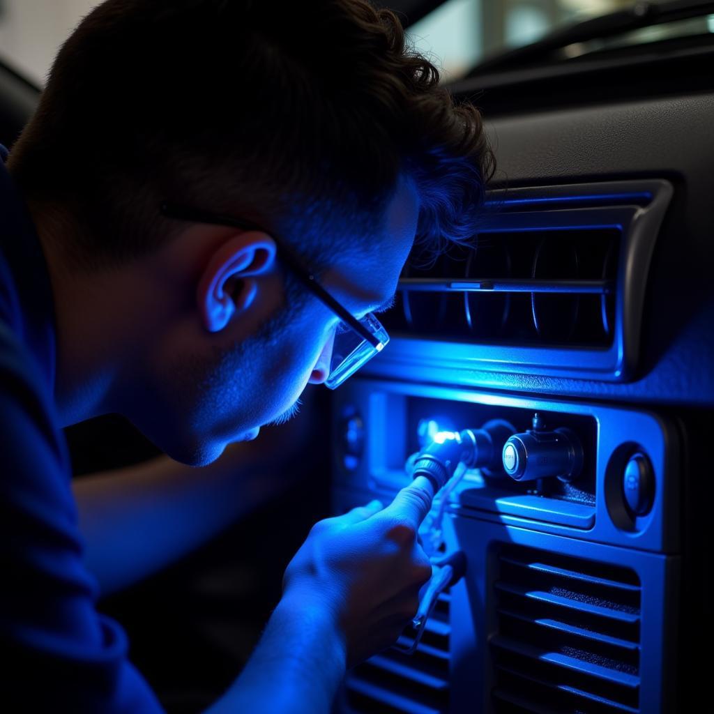 Car AC Condenser Leak Detection