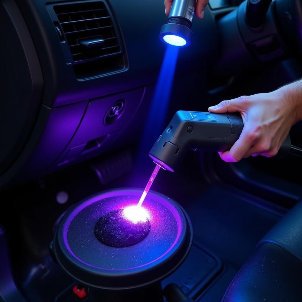 Car AC Leak Detection Using UV Dye