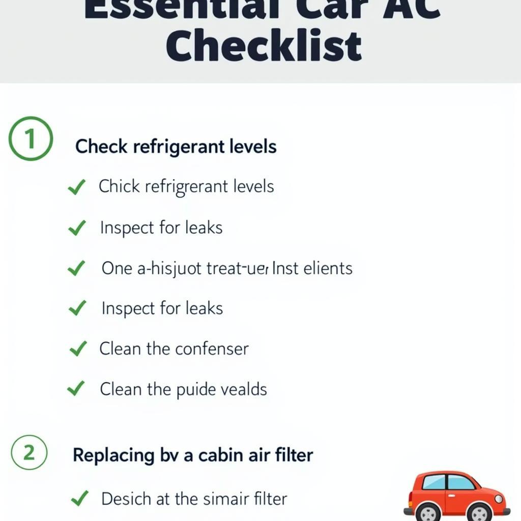 Car AC Maintenance Checklist