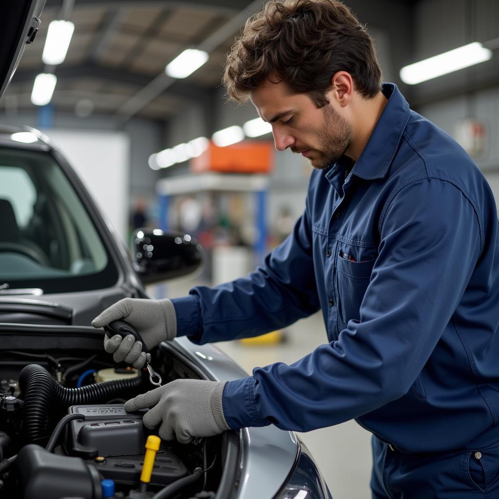 Car AC Repair by a Technician