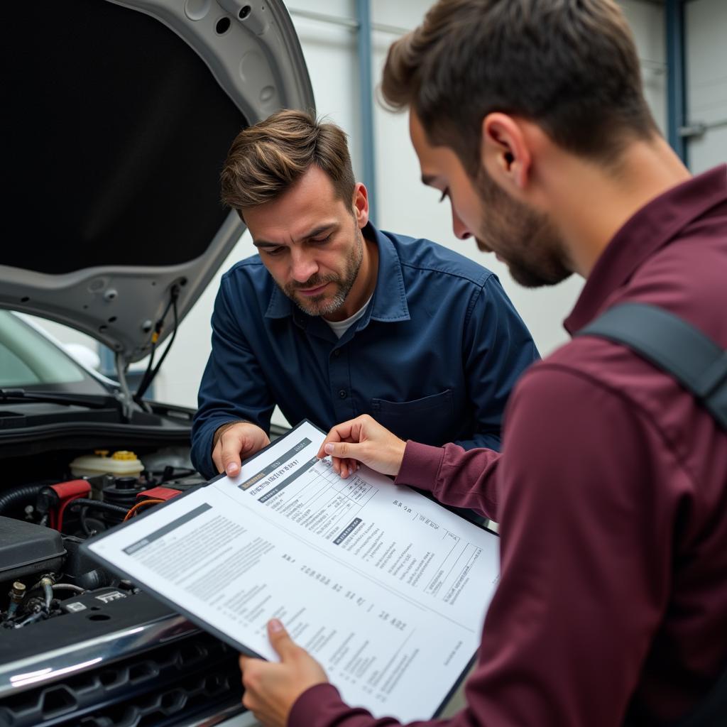 Reviewing Car AC Repair Estimate