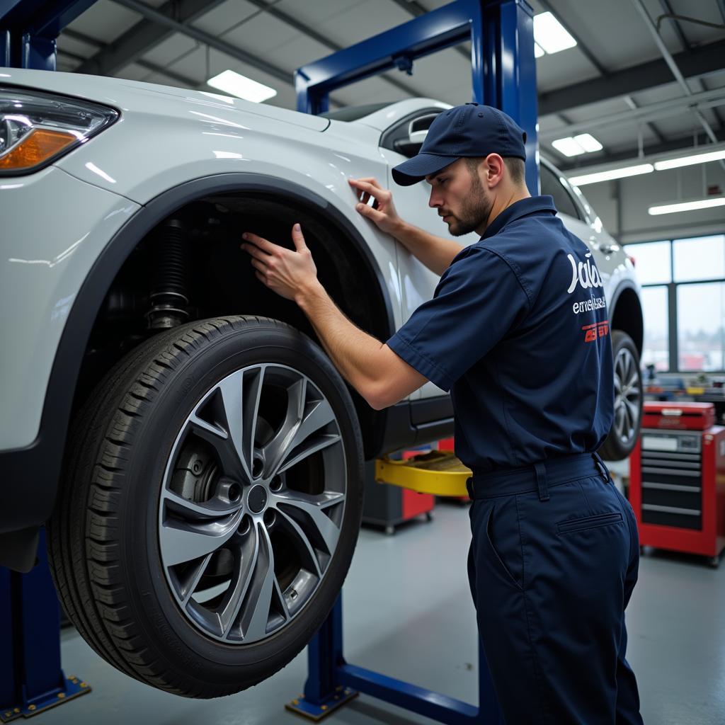 Car AC Repair in Progress at Auto Shop