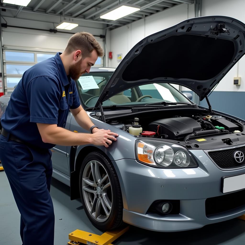 Car AC Repair at a Mechanic Shop