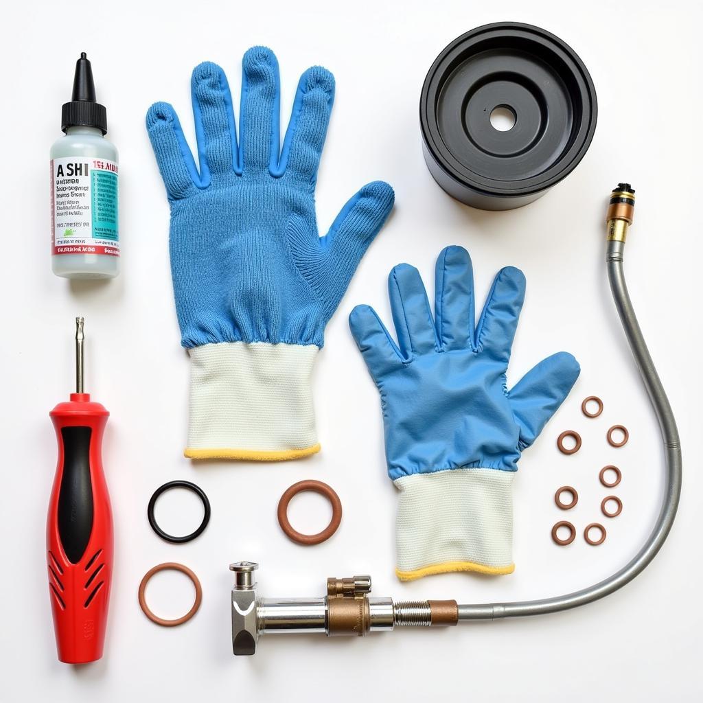 Car AC Repair Tools and Materials