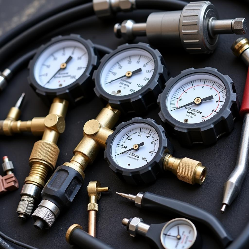 Car AC Repair Tools and Gauges