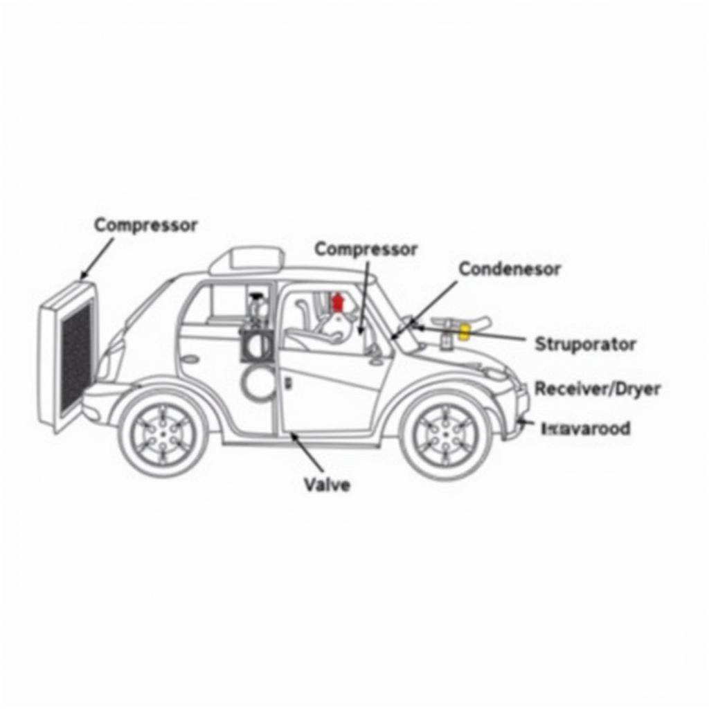 Car AC System Components Diagram