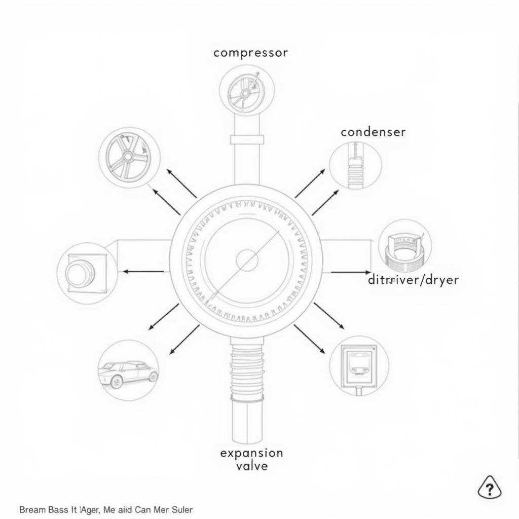 Car AC system components diagram