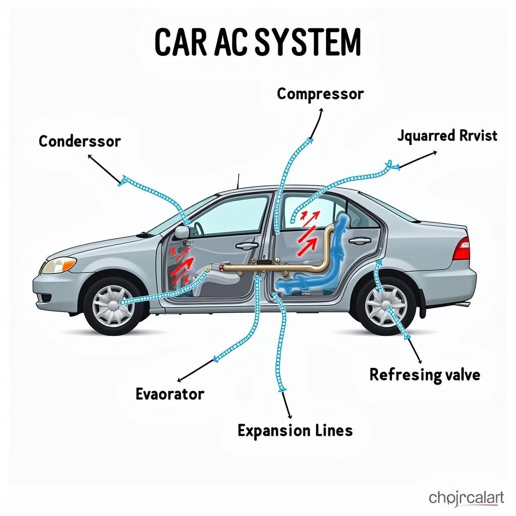 Car AC System Components Diagram