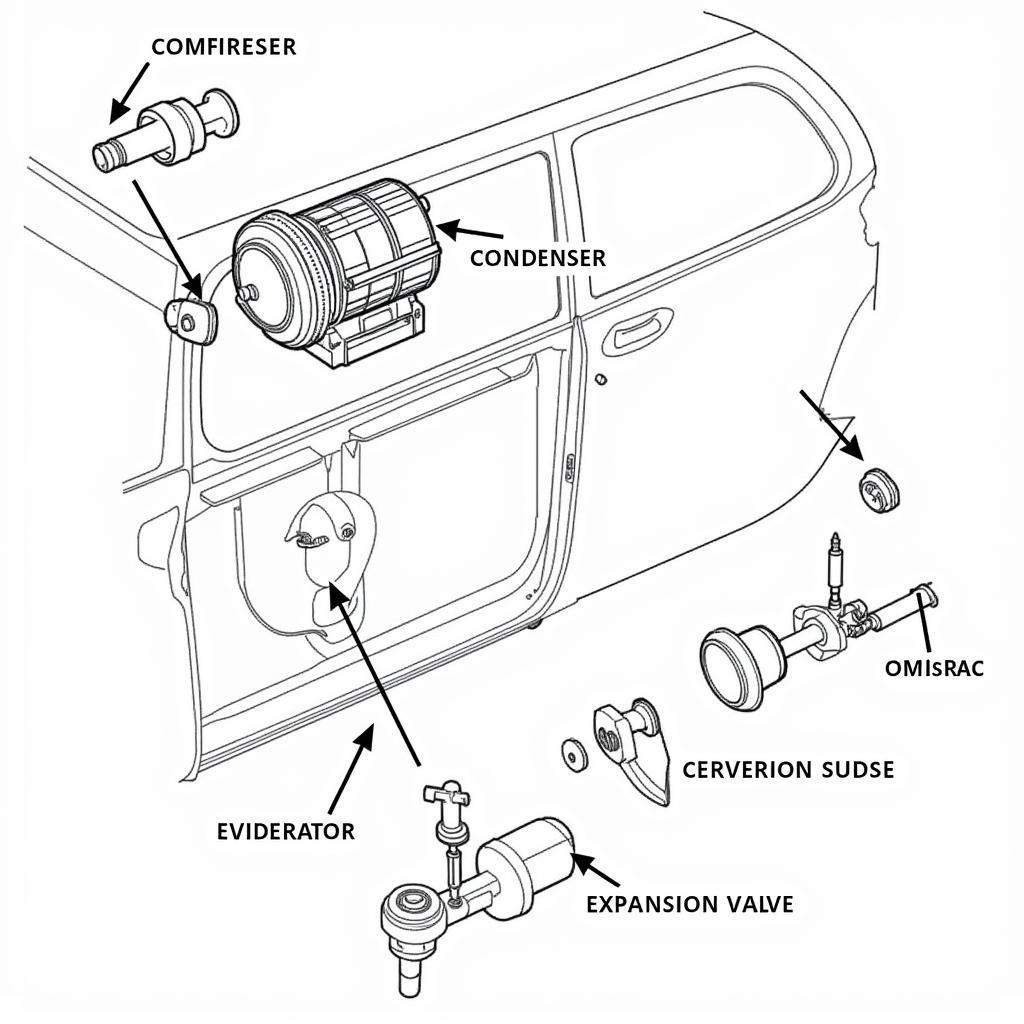 Car AC System Components Diagram