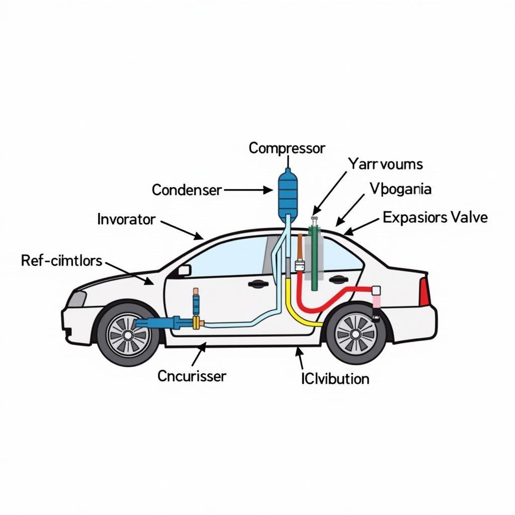 Car AC System Components Diagram