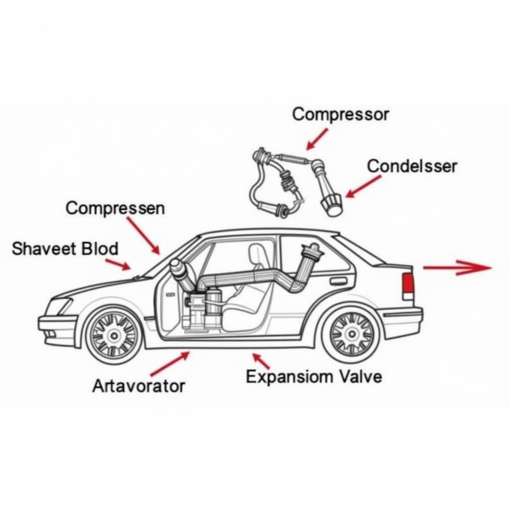 Car AC System Components Diagram