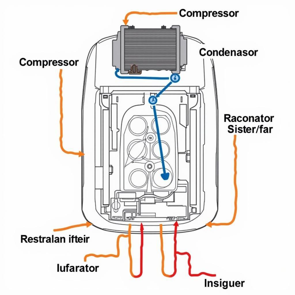 Car AC System Components Diagram