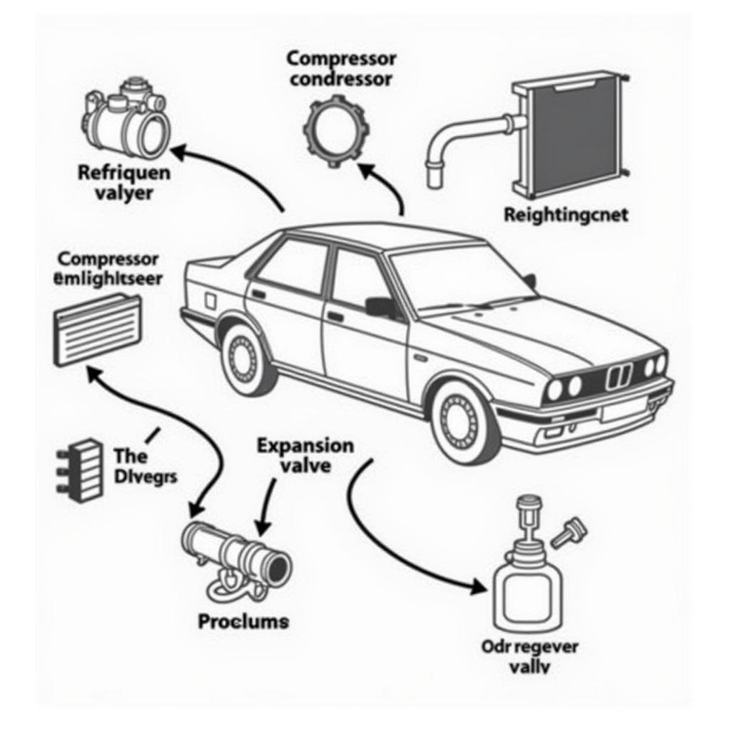 Car AC System Components Diagram