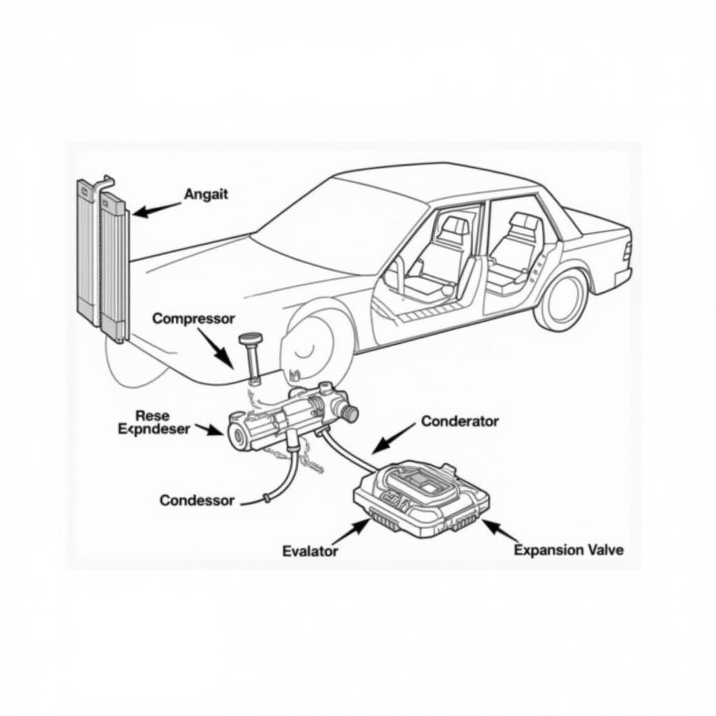 Car AC System Components Diagram