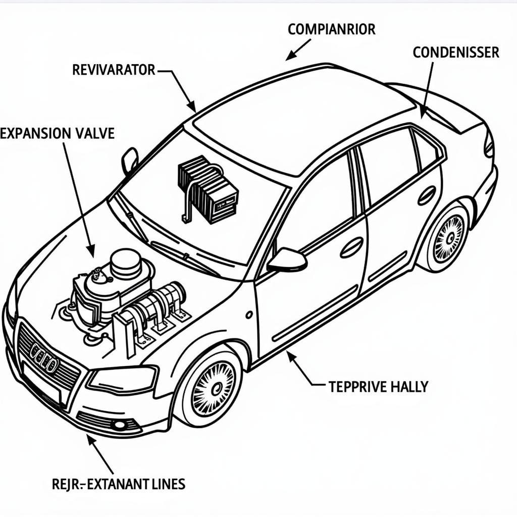 Car AC System Components Diagram