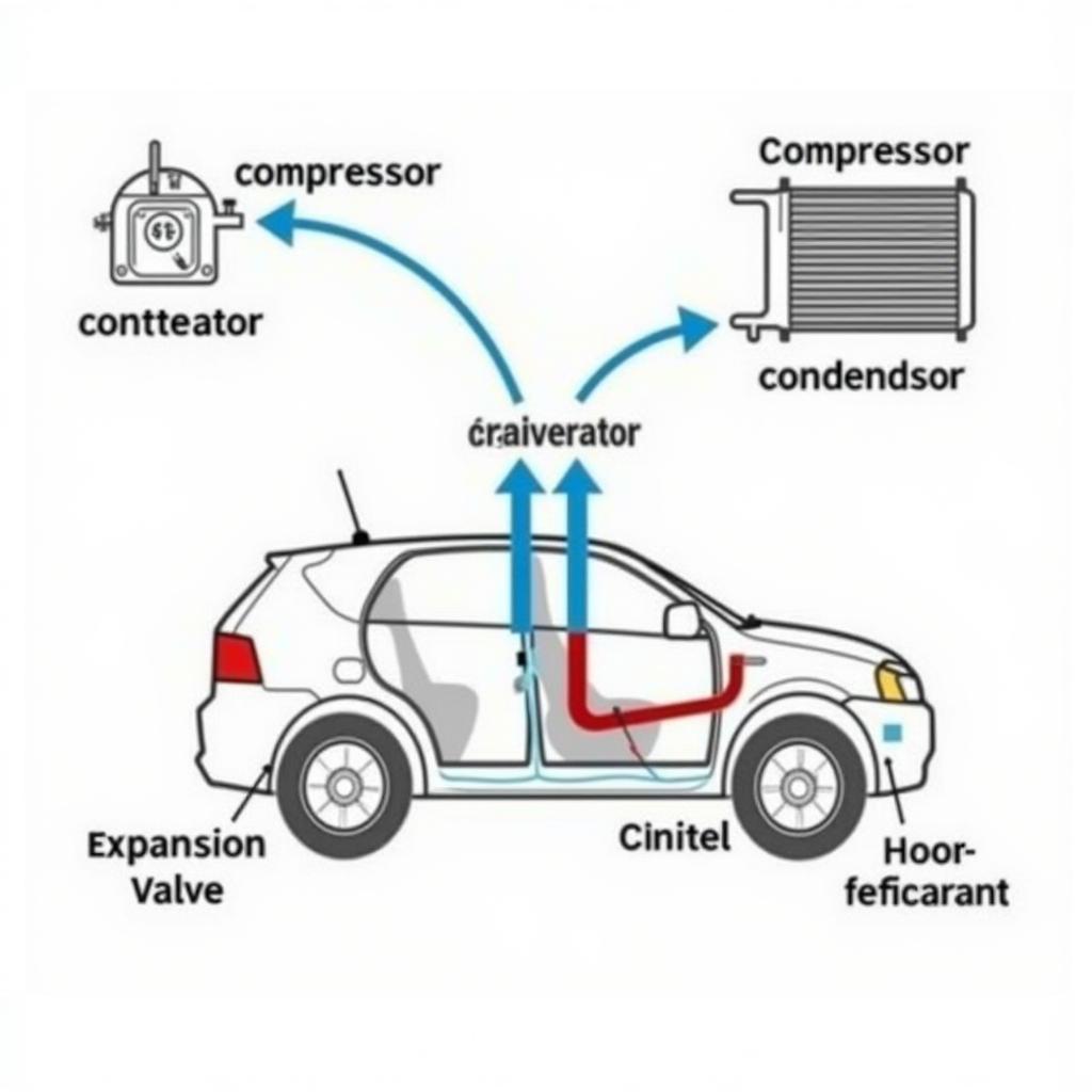 Car AC System Components Diagram