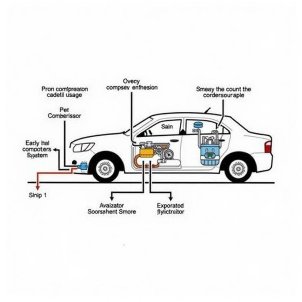 Diagram of a car AC system