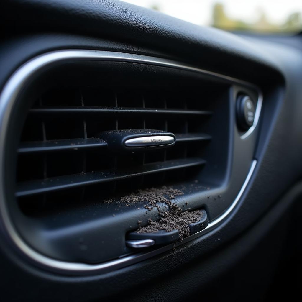 Car air conditioning vent with dust