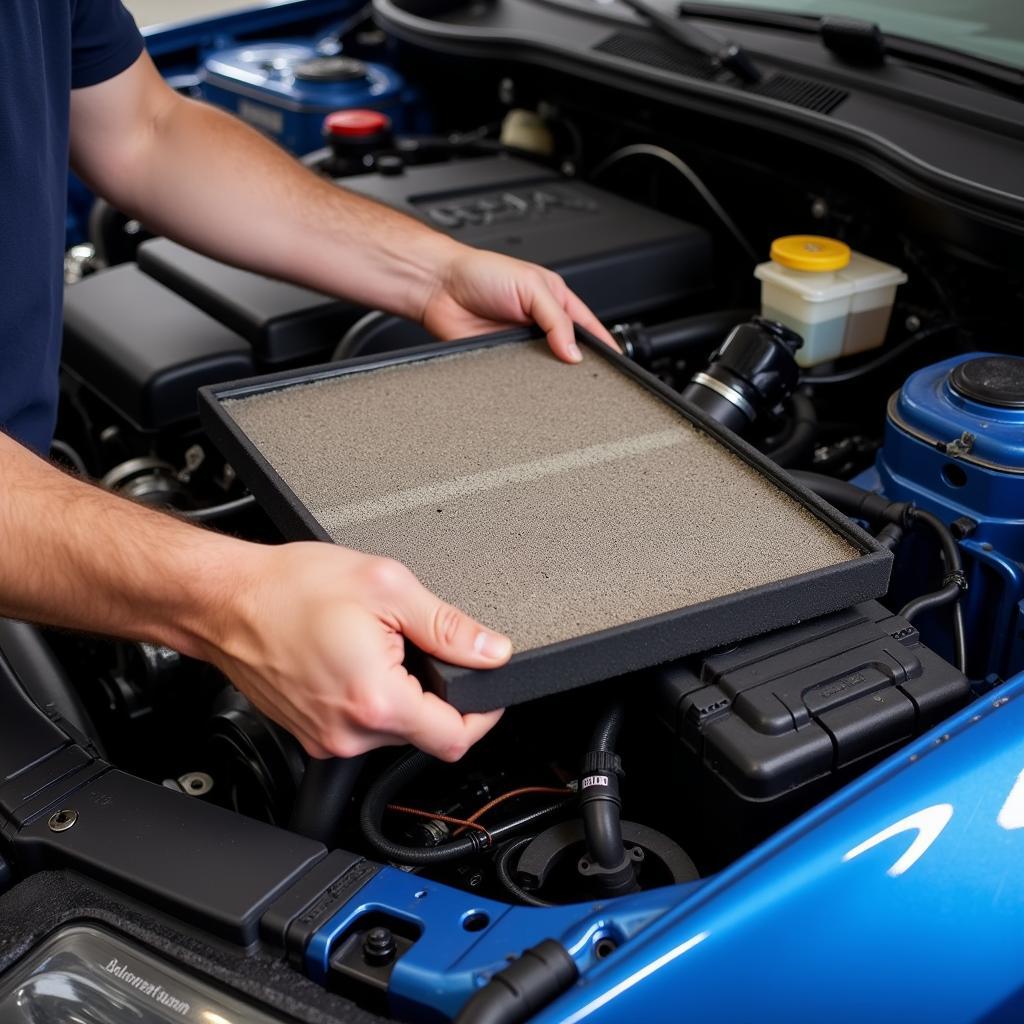 Replacing a car air filter