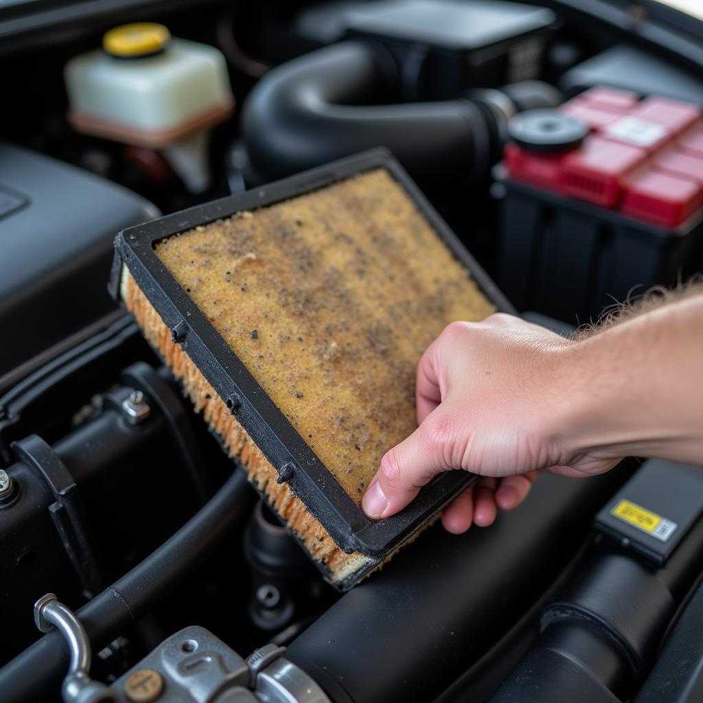 Car air filter replacement